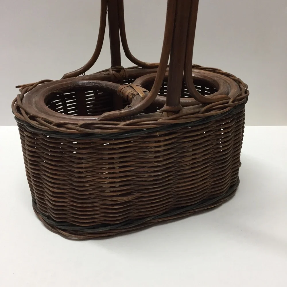 Wicker Wine Basket Sunflower Farmhouse Cottagecore BoHo Decor